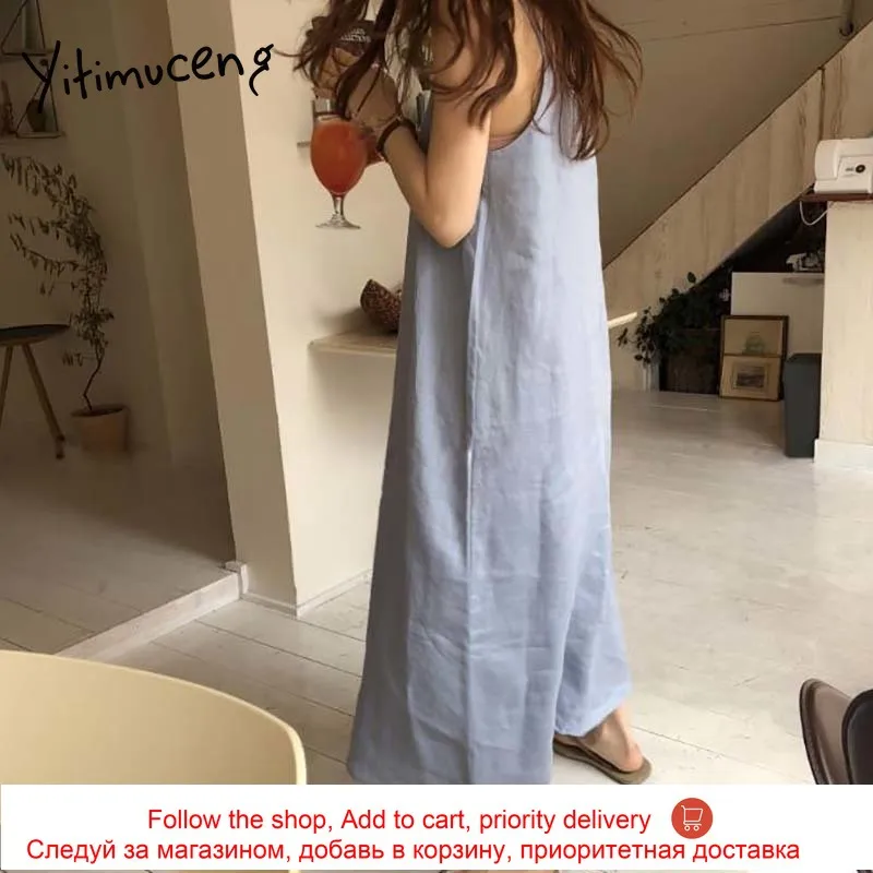 Yitimuceng Maxi Dresses For Women Spaghetti Strap Evening Beige Blue Black Oversize Summer 2021 Korean Fashion New Elegant Dress
Yitimuceng Maxi Dresses For Women Spaghetti Strap Evening Beige Blue Black Oversize Summer 2021 Korean Fashion New Elegant Dress