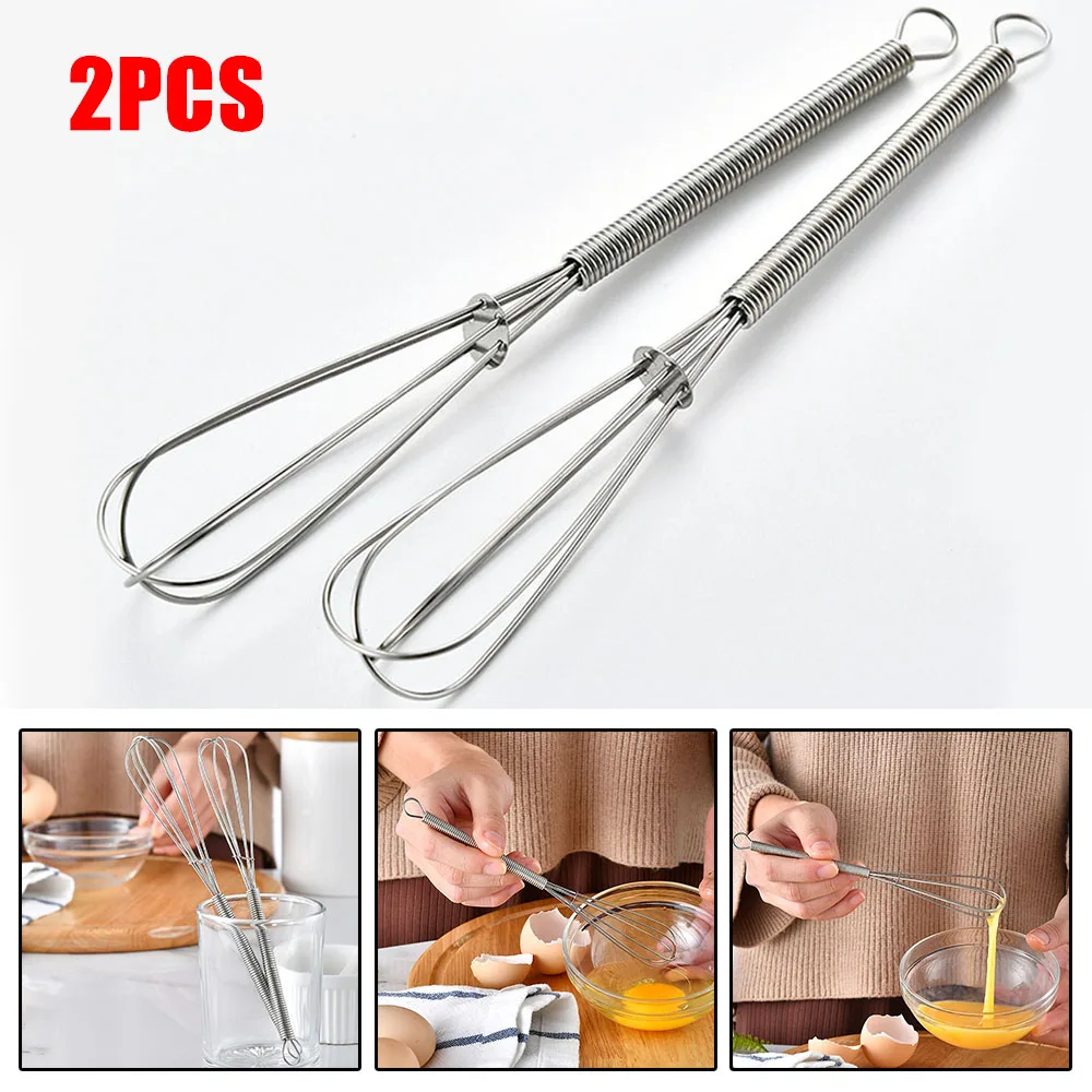 2PCS Whisks Mini Small Stainless Steel With Loop Balloon Wire Whisk Set Whip Mix Stir Beat Kitchen Tools Gadgets
2PCS Whisks Mini Small Stainless Steel With Loop Balloon Wire Whisk Set Whip Mix Stir Beat Kitchen Tools Gadgets