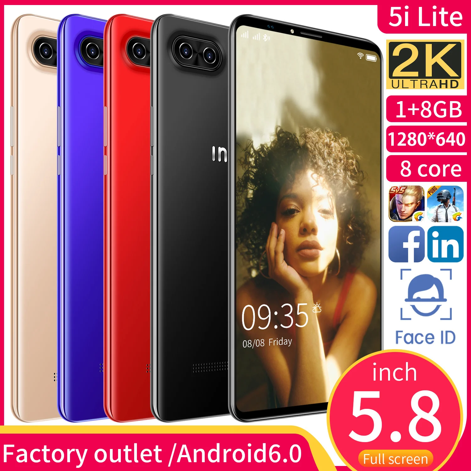 Самый дешевый смартфон CECTDIGI Inoi 5i Lite Оперативная память 1 Гб + Встроенная 8Gb Android 8 3G