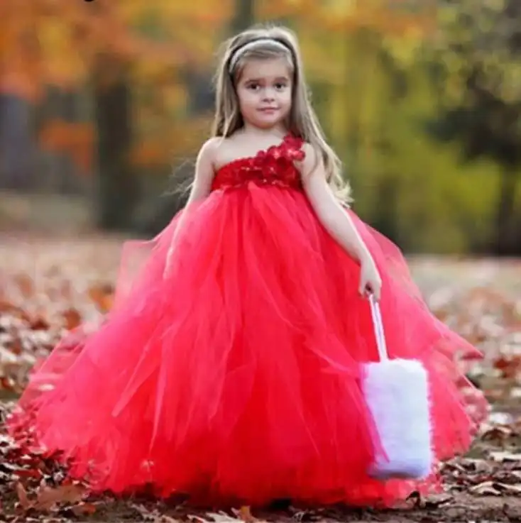 Elegant Flowers Red Princess Girls Wedding Dress Long Tulle Tutu Dress Formal Birthday Party Dresses
Elegant Flowers Red Princess Girls Wedding Dress Long Tulle Tutu Dress Formal Birthday Party Dresses