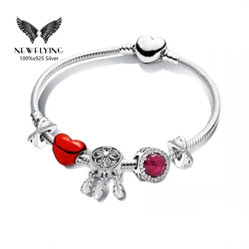 100% 925 Sterling Silver Fashion pan CHARM Beaded Bracelet DIY Bracelet women's lovers gift jewelry
100% 925 Sterling Silver Fashion pan CHARM Beaded Bracelet DIY Bracelet women's lovers gift jewelry