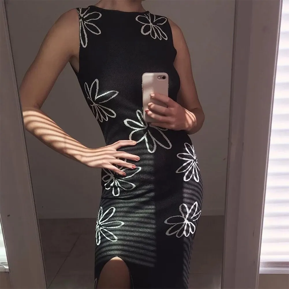 2021 Print Knit Bodycon Dress Women Flroa Dress Y2K Summer Hollow Out Sexy Sleeveless Spaghetti Strap Beach Midi Dresses Party
2021 Print Knit Bodycon Dress Women Flroa Dress Y2K Summer Hollow Out Sexy Sleeveless Spaghetti Strap Beach Midi Dresses Party