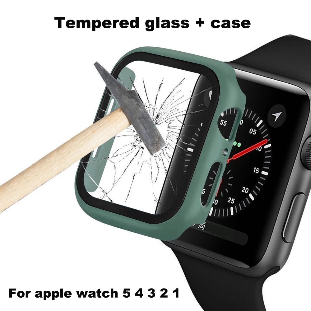 Защитная пленка для экрана + чехол Apple Watch Series 1 2 3 4 5 38 мм 40 42 44 iwatch сменный ремешок