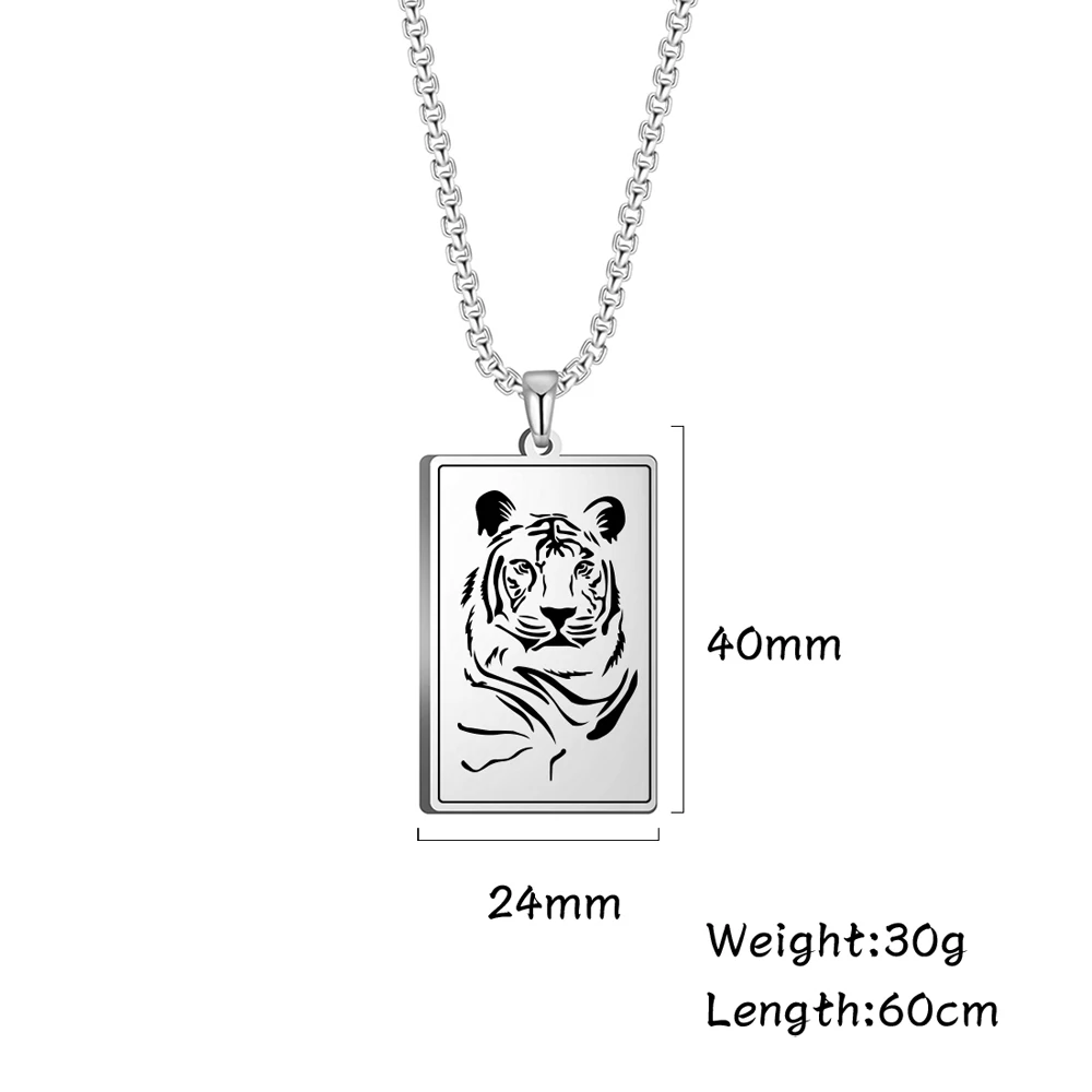 My Shape Tiger Animal Pendant Necklace for Men Women Punk Aesthetic Stainless Steel Necklace Rectangle Charm Fashion Jewelry
My Shape Tiger Animal Pendant Necklace for Men Women Punk Aesthetic Stainless Steel Necklace Rectangle Charm Fashion Jewelry