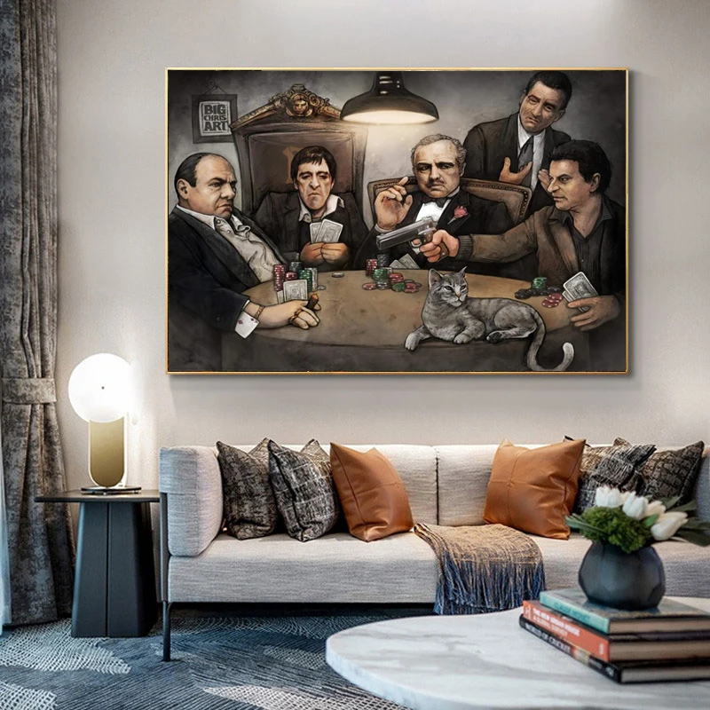 Classic Movie Godfather Gangsters Playing Art poster canvas painting wall picture posters and prints for living room Home decor
Classic Movie Godfather Gangsters Playing Art poster canvas painting wall picture posters and prints for living room Home decor