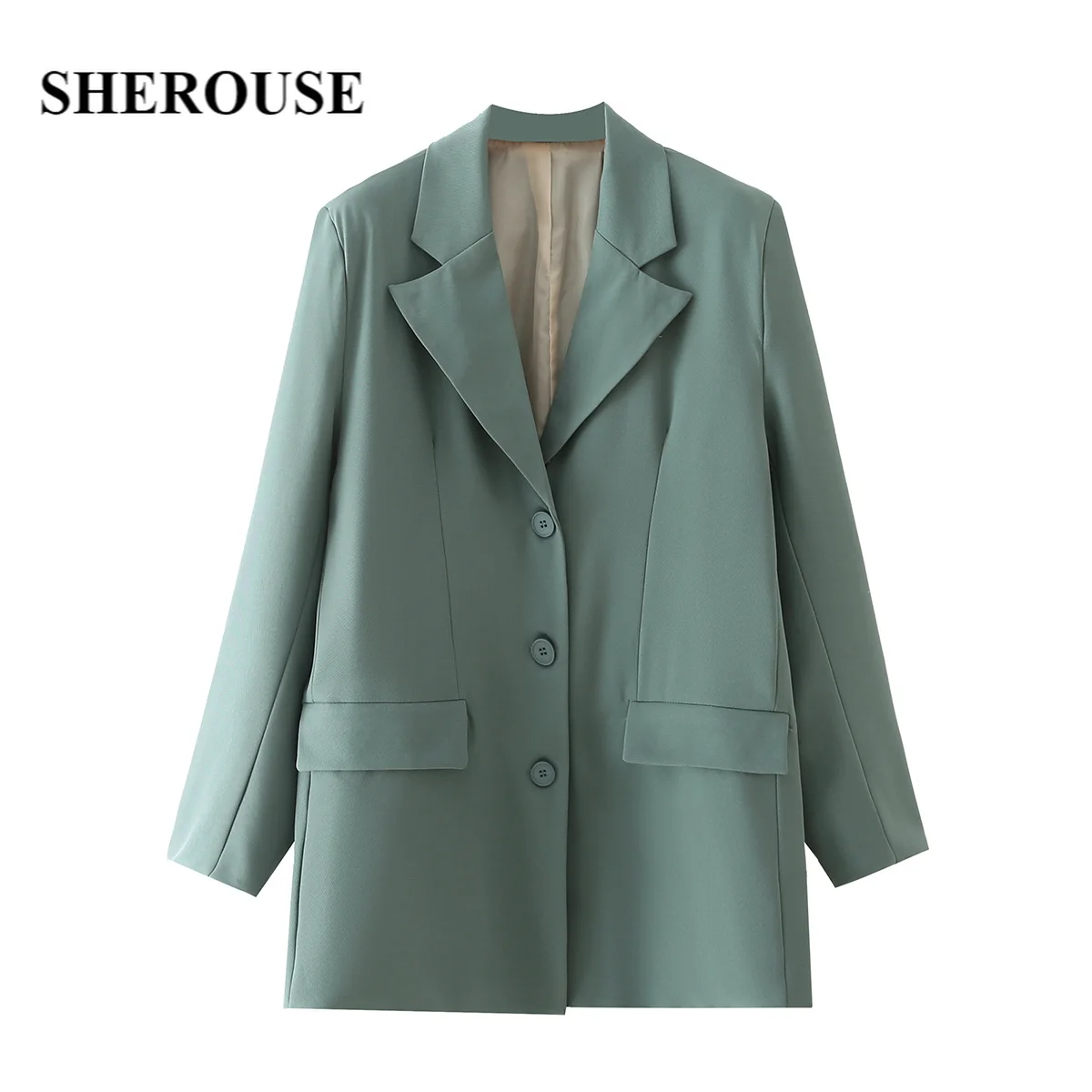 SHEROUSE 2021 Women Fashion With Pockets Single Breasted Solid Blazer Long Sleeve Notched Neck Vintage Female Coats Chic Tops
SHEROUSE 2021 Women Fashion With Pockets Single Breasted Solid Blazer Long Sleeve Notched Neck Vintage Female Coats Chic Tops