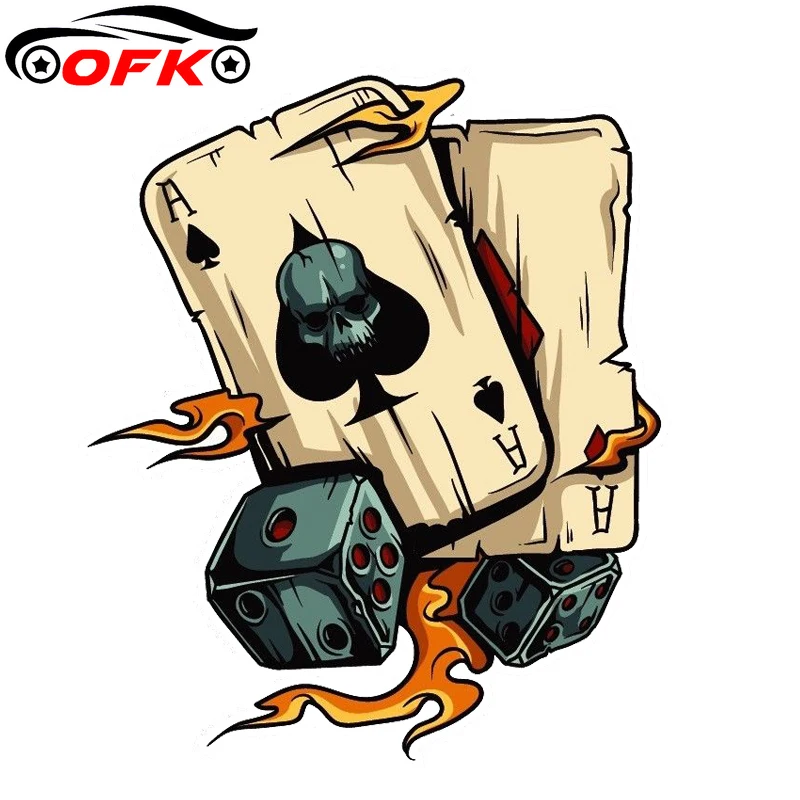 Hot Sell Cartoon Skull Aces Dice Gambling Decal PVC Motorcycle Car decal 16.7CM*14CM
Hot Sell Cartoon Skull Aces Dice Gambling Decal PVC Motorcycle Car decal 16.7CM*14CM