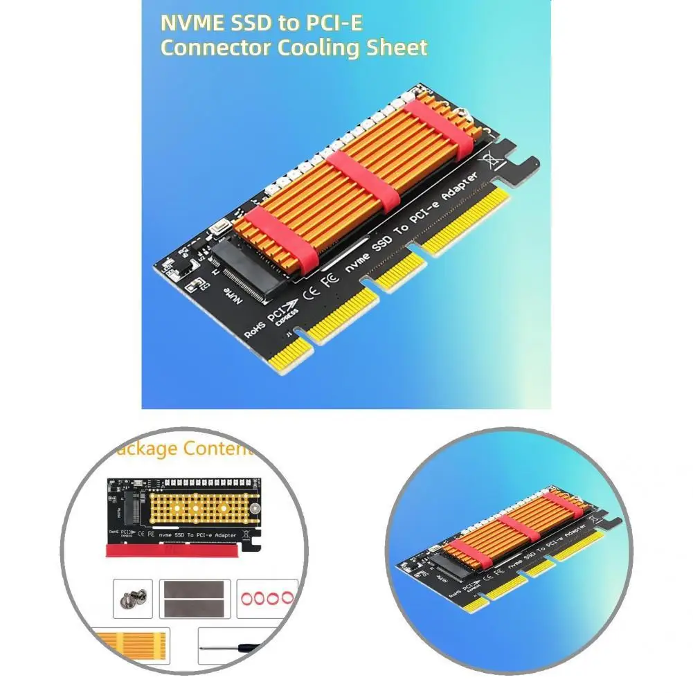 Easy Installation Lightweight NVME SSD to PCI-E Connector Cooling Sheet Computer Accessories
Easy Installation Lightweight NVME SSD to PCI-E Connector Cooling Sheet Computer Accessories