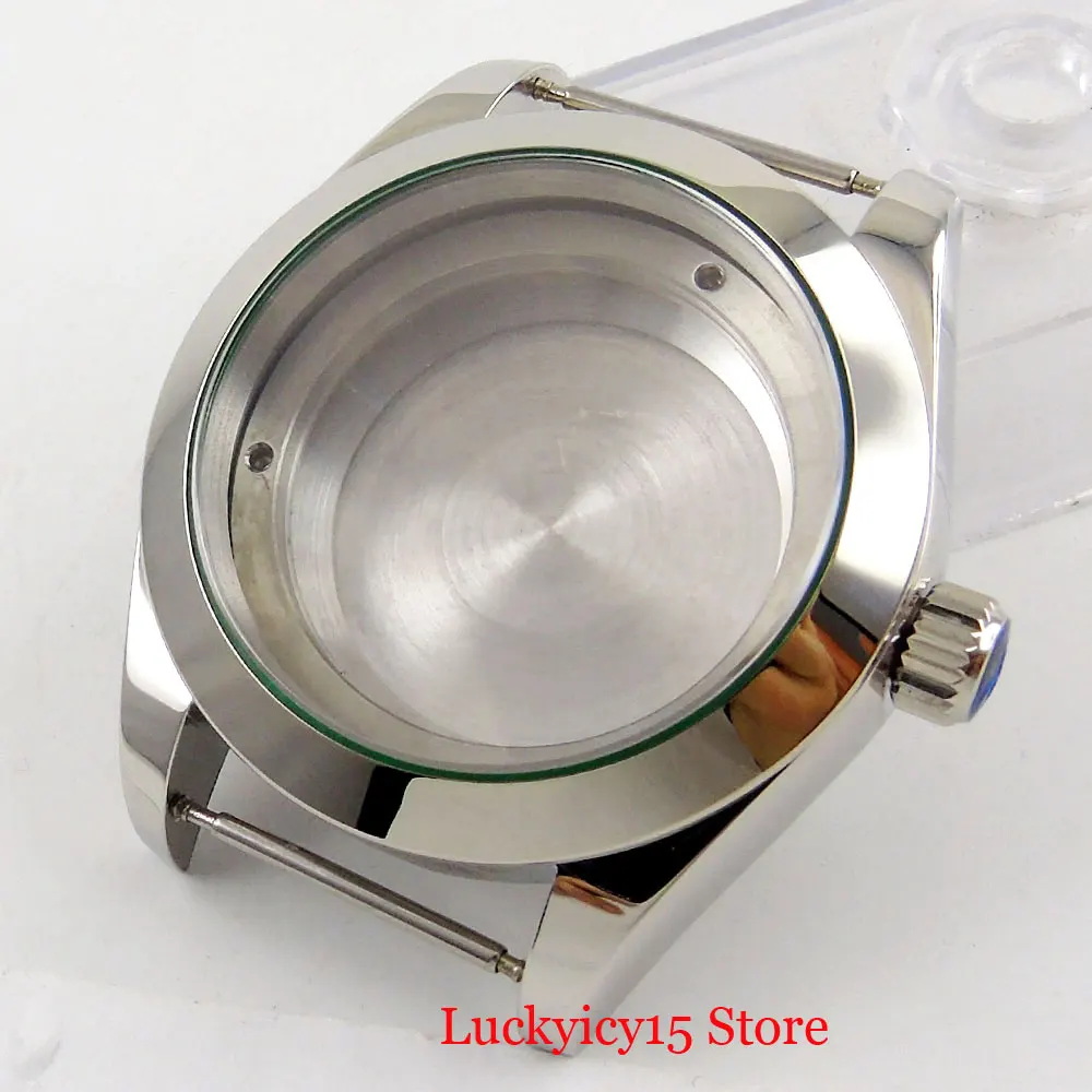 Polished 40mm Stainless Steel Watch Case with Sapphire Glass Fit ETA 2836 MIYOTA 8215 Autoamtic Movement
Polished 40mm Stainless Steel Watch Case with Sapphire Glass Fit ETA 2836 MIYOTA 8215 Autoamtic Movement