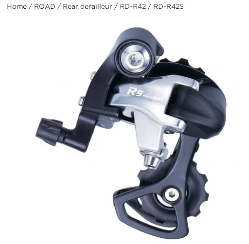 Microshift Road Bike Aluminum Alloy 9 Speed RD-R42 Rear Derailleur Bicycle Parts Rear Derailleur Fit for Road Cycling
Microshift Road Bike Aluminum Alloy 9 Speed RD-R42 Rear Derailleur Bicycle Parts Rear Derailleur Fit for Road Cycling