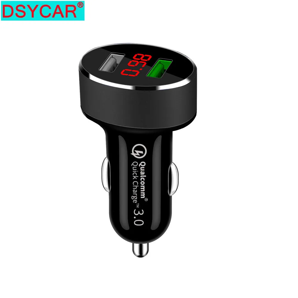 DSYCAR 1 шт. QC 3 0 универсальное автомобильное зарядное устройство с двумя USB мини