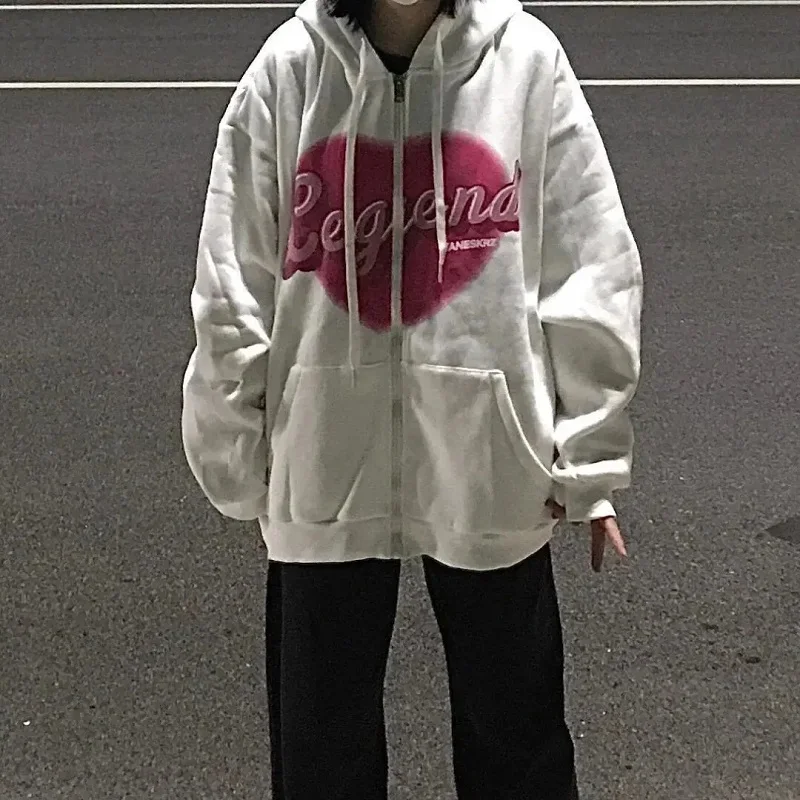 Cotton Heart Print plush Hooded Cardigan Sweater sweatshirt streetwear oversize Women's Loose Zip up loose coat Jacket cute size
Cotton Heart Print plush Hooded Cardigan Sweater sweatshirt streetwear oversize Women's Loose Zip up loose coat Jacket cute size