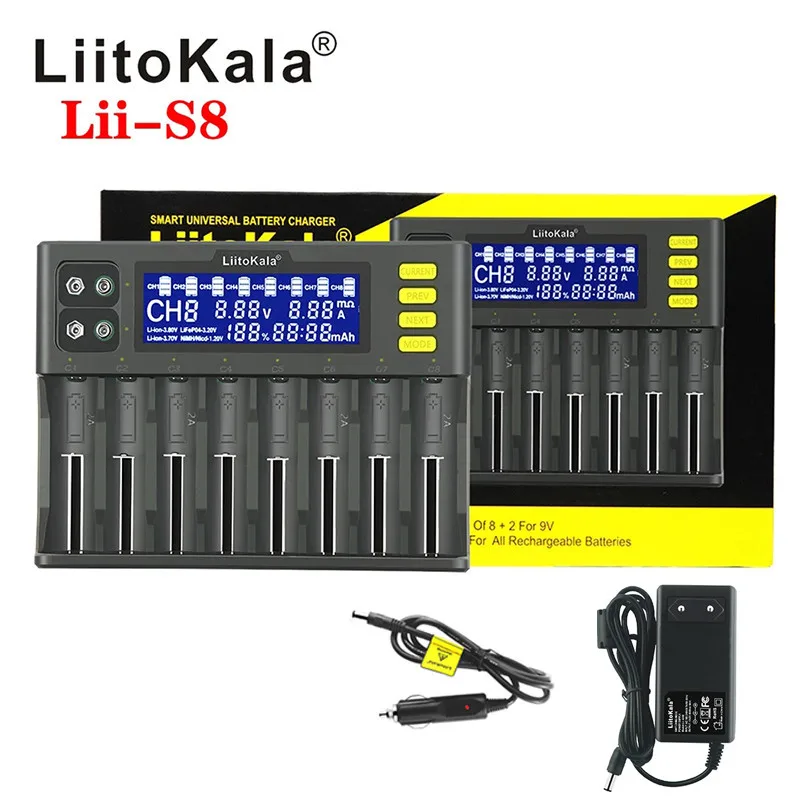 2022New LiitoKala Lii-S8 Battery Charger Li-ion 3.7V NiMH 1.2V Li-FePO4 3.2V IMR 3.8V for Batteries 18650 26650 20700 21700
2022New LiitoKala Lii-S8 Battery Charger Li-ion 3.7V NiMH 1.2V Li-FePO4 3.2V IMR 3.8V for Batteries 18650 26650 20700 21700