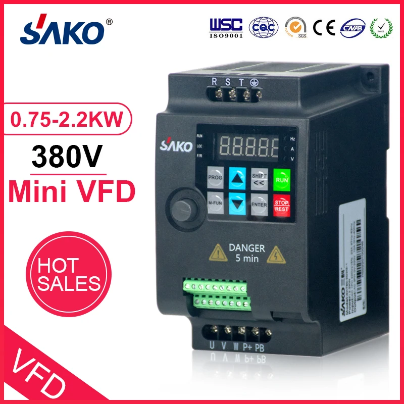Мини инвертор частоты для двигателя SAKO SKI780 380V 0.75kw/1.5kw/2.2KW VFD|Инверторы и