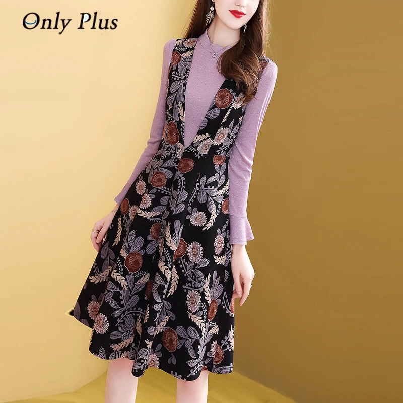EVNISIChiffon And Knit Sweater Suit Dress Women Spring New Two-piece Flare Sleeve O-neck Dresses A-line Office Lady Vestidos
EVNISIChiffon And Knit Sweater Suit Dress Women Spring New Two-piece Flare Sleeve O-neck Dresses A-line Office Lady Vestidos