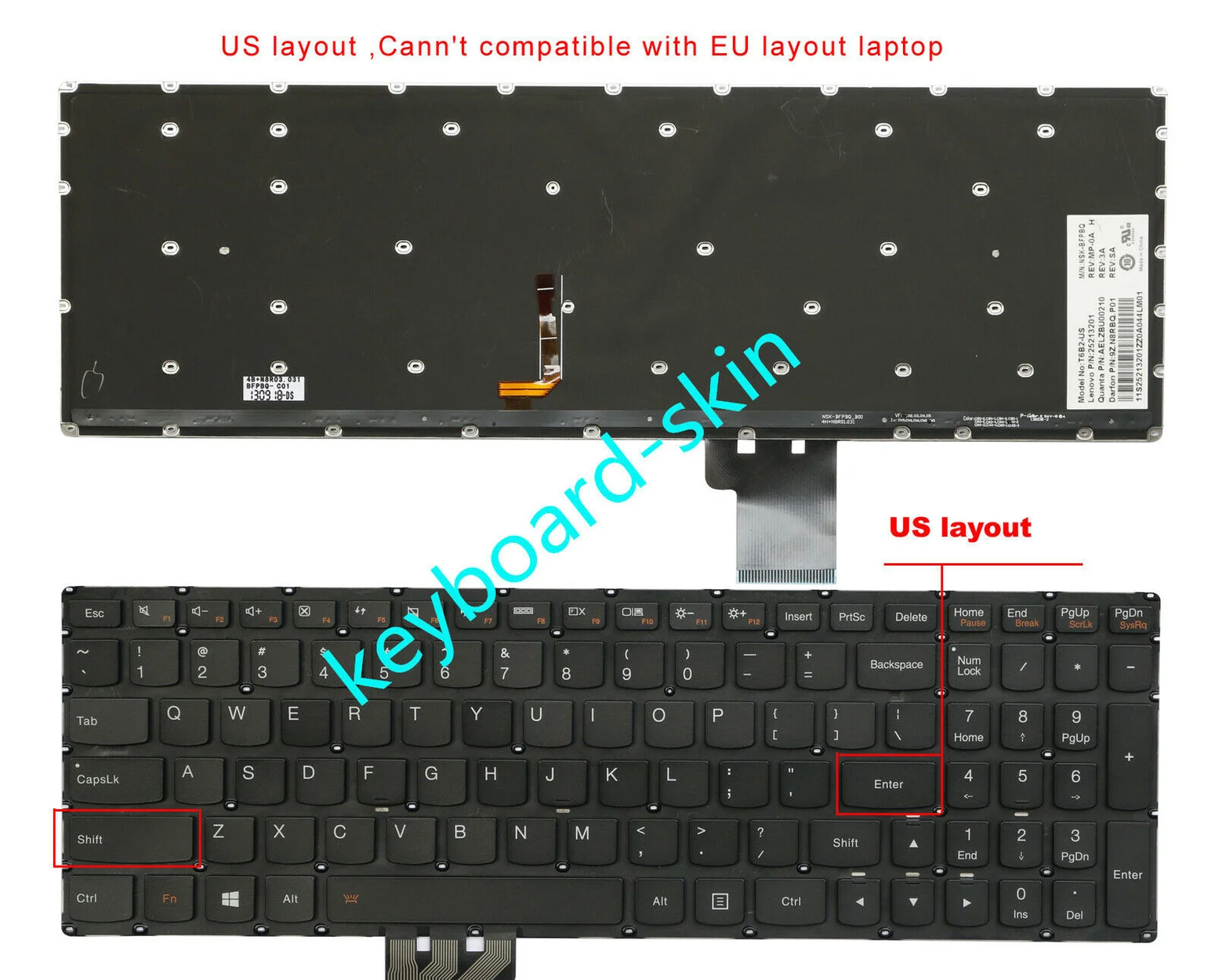 Новая английская клавиатура с подсветкой без рамки для ноутбука Lenovo U530 U530p Touch T6B2-US 25213201 AELZBU00210 9Z.N8RBQ.P01
Новая английская клавиатура с подсветкой без рамки для ноутбука Lenovo U530 U530p Touch T6B2-US 25213201 AELZBU00210 9Z.N8RBQ.P01