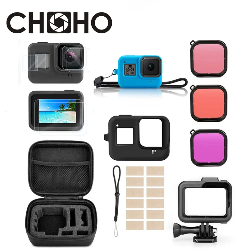 Набор черных аксессуаров для Gopro 8, водонепроницаемый чехол для дайвинга, защитный чехол для экрана, силиконовый чехол для Go Pro Hero 8
Набор черных аксессуаров для Gopro 8, водонепроницаемый чехол для дайвинга, защитный чехол для экрана, силиконовый чехол для Go Pro Hero 8