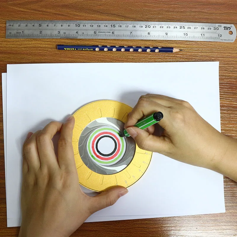 New Drawing Tool Round Circle Adjustable Measurement Drawing Ruler with Size Measure Marks NE
New Drawing Tool Round Circle Adjustable Measurement Drawing Ruler with Size Measure Marks NE