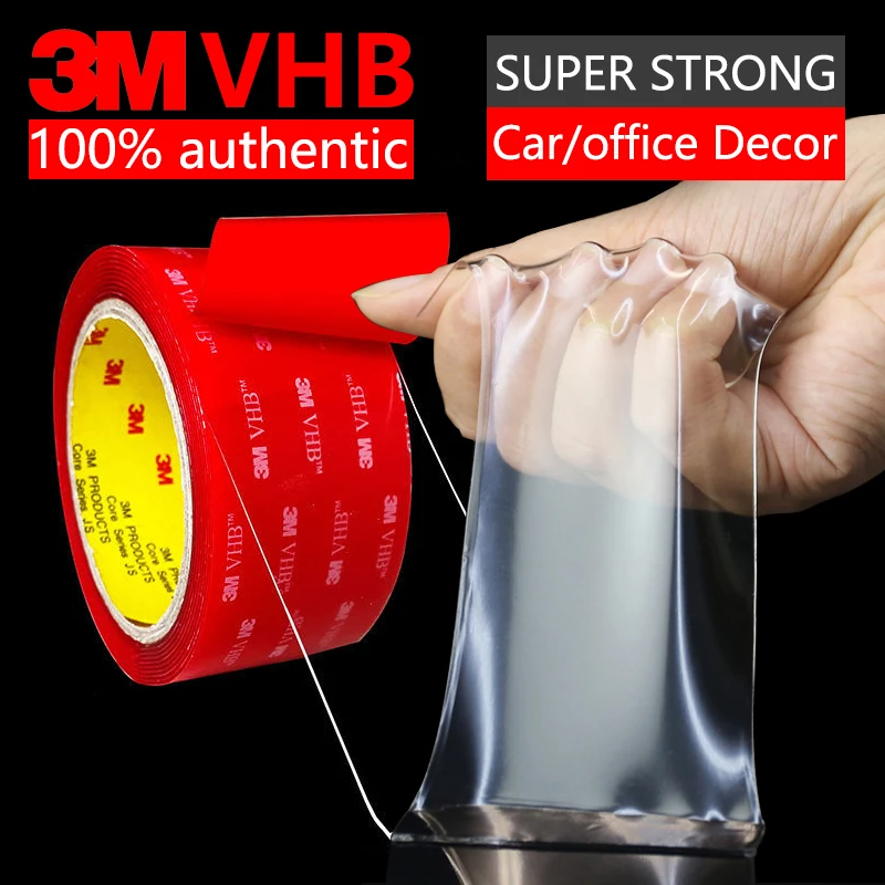 

3M Scotch Tape Double Sided Adhesive Transparent Nano Tape Anti-Sunburn Temperature Strong Non-Track Acrylic Adhesive For Car