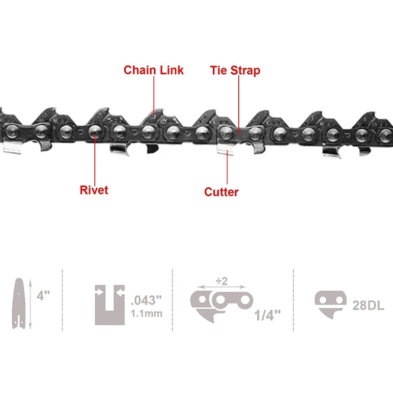4 Inch Replacement Chain Electric Electric Saw Accessory Mini Steel Chainsaw Chain for Electric Pruning Saw Garden Logging
4 Inch Replacement Chain Electric Electric Saw Accessory Mini Steel Chainsaw Chain for Electric Pruning Saw Garden Logging