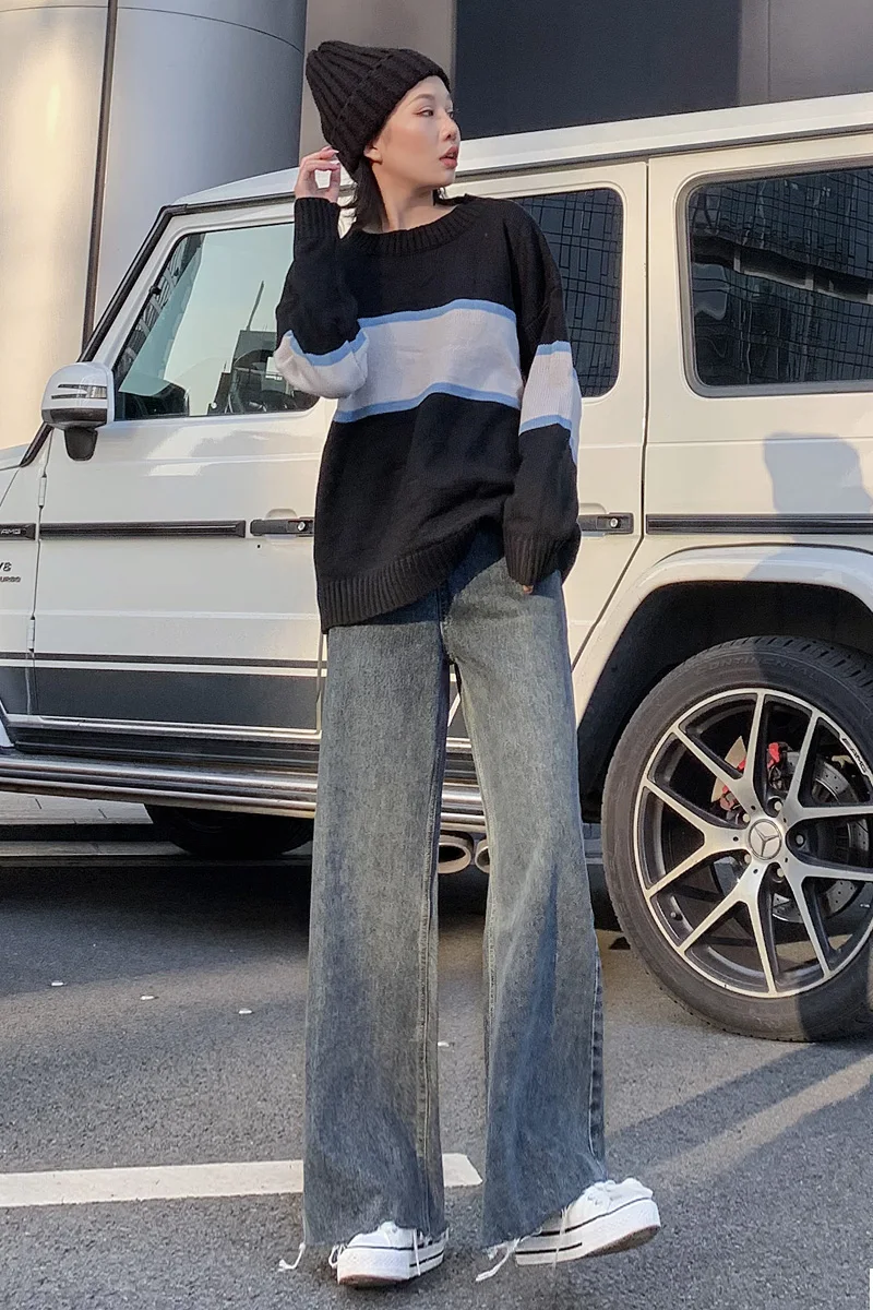 2020 Autumn Women's Mopping Wide-Leg Jeans Korean Style Loose Casual High Waist Pant All-match Women Trousers
2020 Autumn Women's Mopping Wide-Leg Jeans Korean Style Loose Casual High Waist Pant All-match Women Trousers