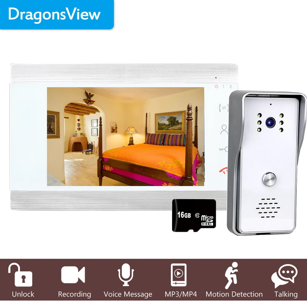 Видеодомофон Dragonsview 7 дюймов, домофон с разблокировкой и записью, с двумя каналами
Видеодомофон Dragonsview 7 дюймов, домофон с разблокировкой и записью, с двумя каналами