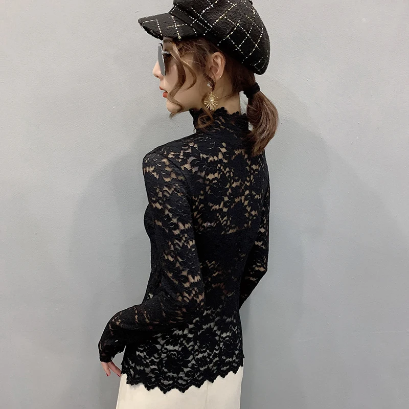 SUFFUSE 2021 Spring New Women Lace Bottoming Shirt Fashion Hollow Print High Neck Long Sleeve Slim Solid Color Inner Set
SUFFUSE 2021 Spring New Women Lace Bottoming Shirt Fashion Hollow Print High Neck Long Sleeve Slim Solid Color Inner Set