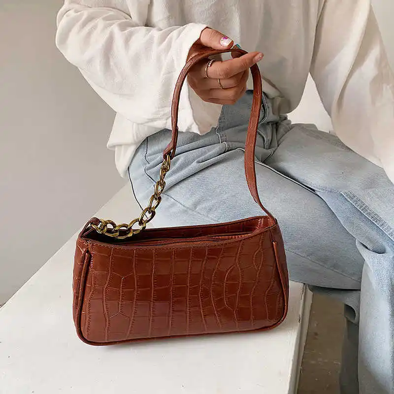 Vintage Armpit Shoulder Bag Alligator Grain Leather Handbags For Women Small Clutch Purse Retro Hobos Brand Women Bags
Vintage Armpit Shoulder Bag Alligator Grain Leather Handbags For Women Small Clutch Purse Retro Hobos Brand Women Bags