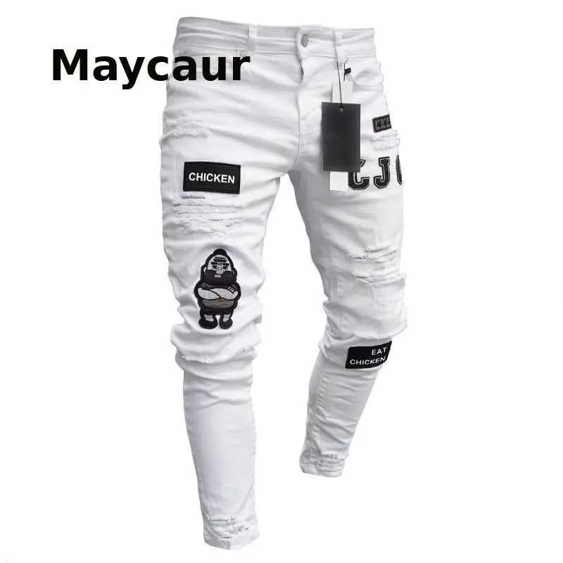 Hot Jeans Men Ripped Skinny Jeans Blue Pencil Pants Motorcycle Party Casual Trousers Street Clothing 2021 Denim Man Clothin
Hot Jeans Men Ripped Skinny Jeans Blue Pencil Pants Motorcycle Party Casual Trousers Street Clothing 2021 Denim Man Clothin