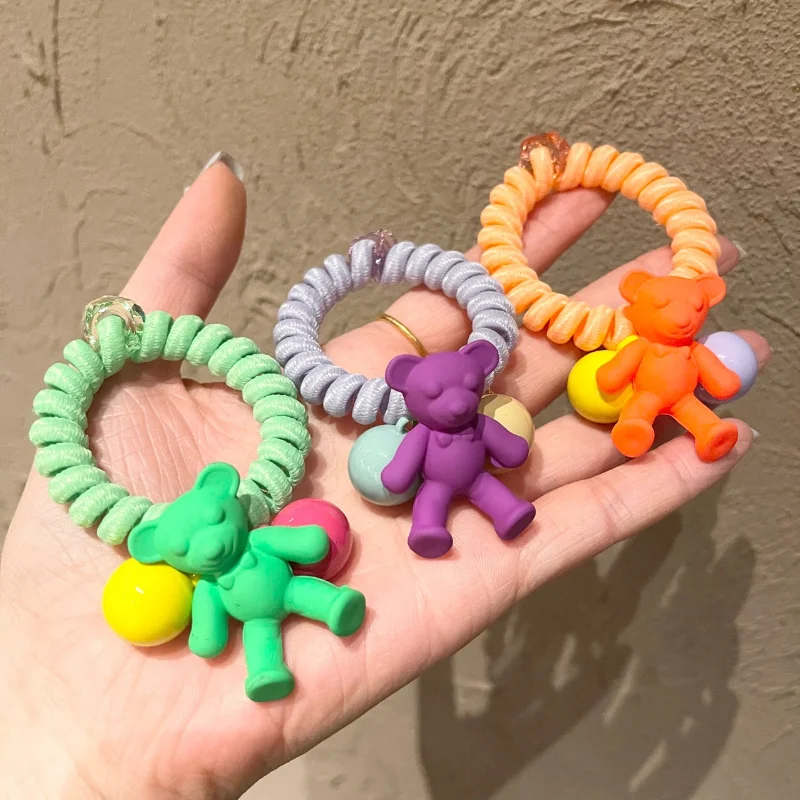 Women Candy Color Cute Resin Bear Hair Ties Children Summer Phone Cord Hair Rope Girls Hair Ring Rubber Band Kids Headwear 
Women Candy Color Cute Resin Bear Hair Ties Children Summer Phone Cord Hair Rope Girls Hair Ring Rubber Band Kids Headwear