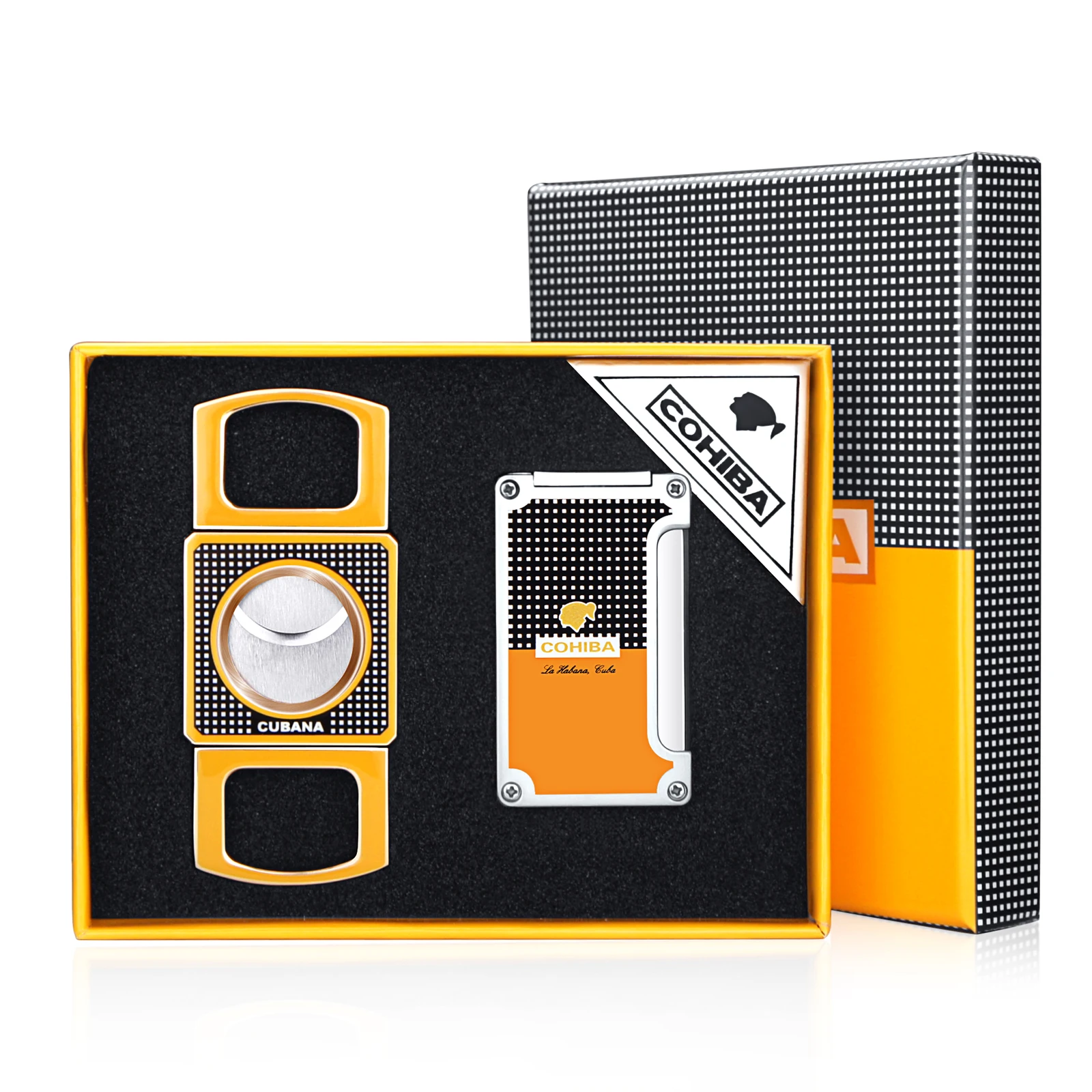 Зажигалка для сигар и резак COHIBA, комбинированная ветрозащитная зафонарь Галка, струйная газовая зажигалка, набор аксессуаров, Бутановая ме...
Зажигалка для сигар и резак COHIBA, комбинированная ветрозащитная зафонарь Галка, струйная газовая зажигалка, набор аксессуаров, Бутановая ме...