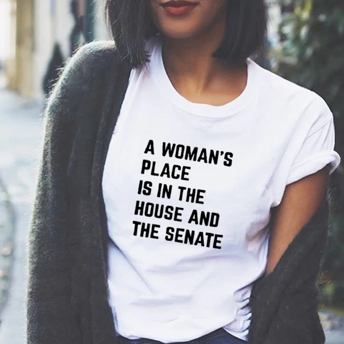A Woman's Place Funny T Shirts Women Short Sleeve O-neck Tee Shirt Femme Casual Tshirt Women Top Loose Camiseta Mujer
A Woman's Place Funny T Shirts Women Short Sleeve O-neck Tee Shirt Femme Casual Tshirt Women Top Loose Camiseta Mujer