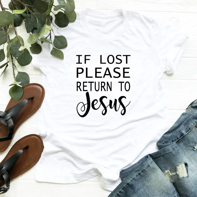 If Lost Please Return To Jesus T-shirt Funny Unisex Christian Tshirt Women Short Sleeve Hipster Scripture Religion Top Tee
If Lost Please Return To Jesus T-shirt Funny Unisex Christian Tshirt Women Short Sleeve Hipster Scripture Religion Top Tee