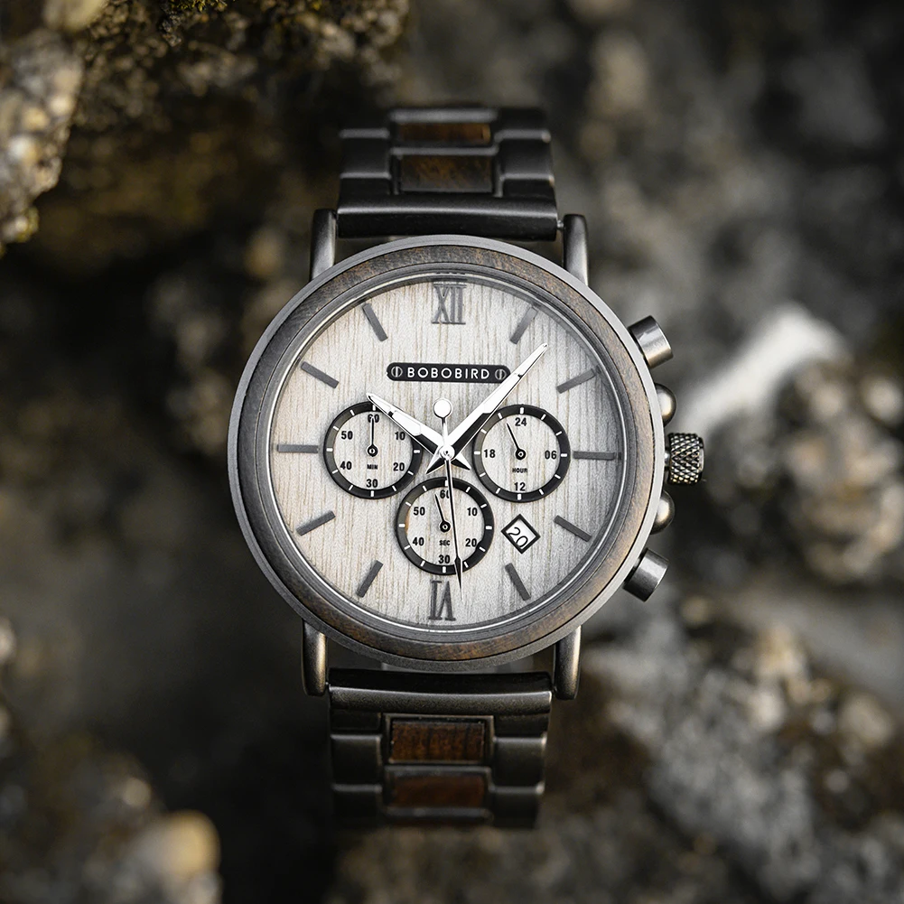 BOBO BIRD Men's Multifunction Watch Automatic Date Display Waterproof Chronograph Valentines Christmas Gift reloj hombre
BOBO BIRD Men's Multifunction Watch Automatic Date Display Waterproof Chronograph Valentines Christmas Gift reloj hombre