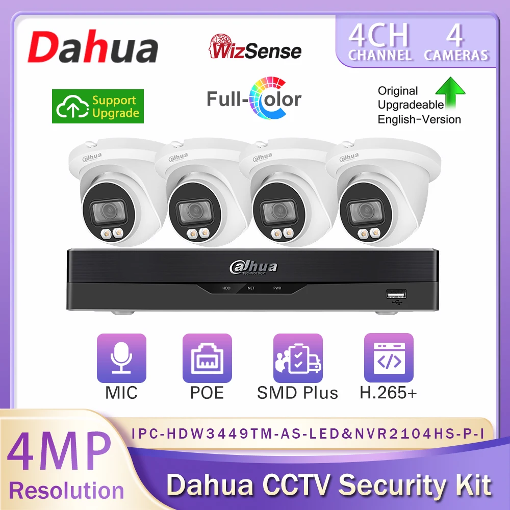 Dahua Homekit Wizsense камера видеонаблюдения 4 МП IPC-HDW3449TM-AS-LED полноцветный POE Встроенный микрофон 4 Canais NVR2104HS-P-I P2P
Dahua Homekit Wizsense камера видеонаблюдения 4 МП IPC-HDW3449TM-AS-LED полноцветный POE Встроенный микрофон 4 Canais NVR2104HS-P-I P2P