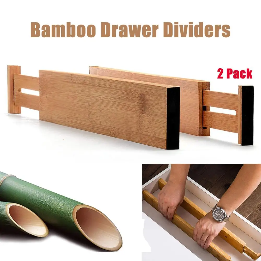 2 Pack Bamboo Drawer Dividers Expandable Drawer Organizers With Anti-Scratch Eva Foam Edges Drawer Organization Separators
2 Pack Bamboo Drawer Dividers Expandable Drawer Organizers With Anti-Scratch Eva Foam Edges Drawer Organization Separators
