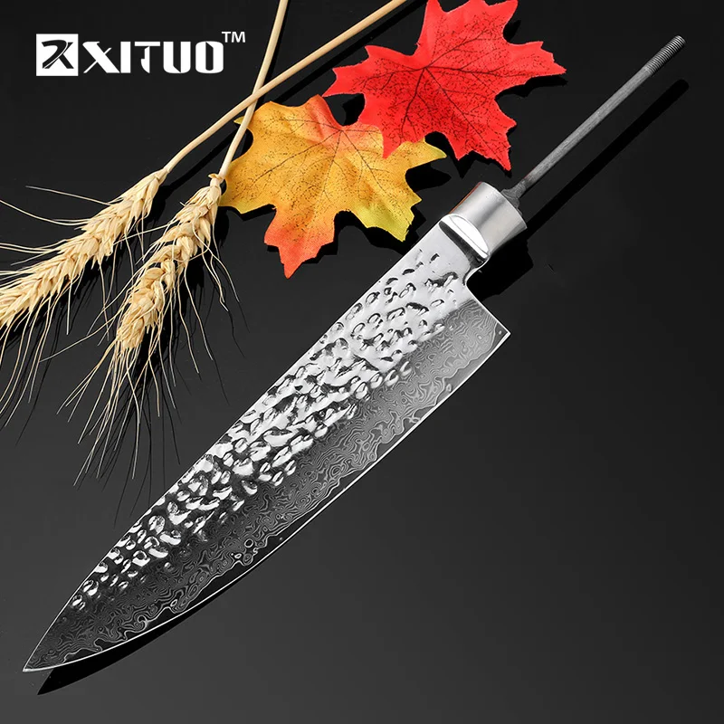 XITUO NEW 8" Inch Damascus Kitchen Knife Blanks DIY 67 Layer Japan VG10 Damascus Steel Chef Knife Forged Handmade Material tools
XITUO NEW 8" Inch Damascus Kitchen Knife Blanks DIY 67 Layer Japan VG10 Damascus Steel Chef Knife Forged Handmade Material tools
