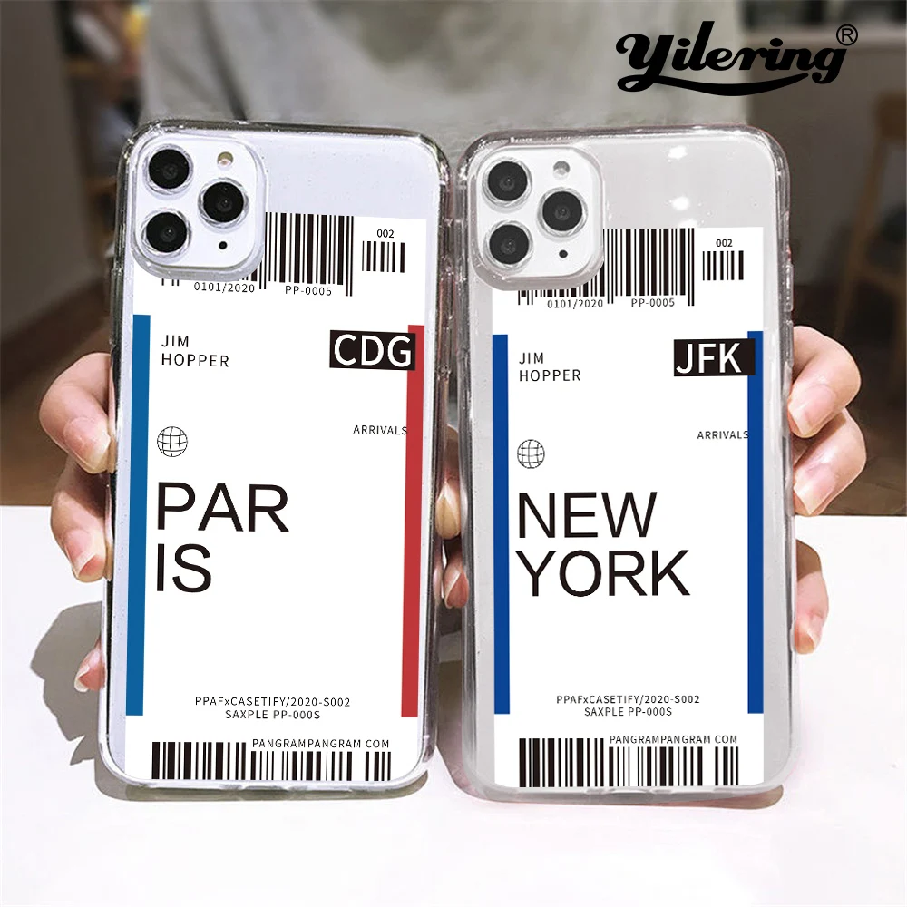Coque Air Ticket Letter Country Label for Case iPhone 11 Pro Max XR X XS MAX 8G 7 8 plus SE 2020 Soft Transparent TPU Case Cover
Coque Air Ticket Letter Country Label for Case iPhone 11 Pro Max XR X XS MAX 8G 7 8 plus SE 2020 Soft Transparent TPU Case Cover