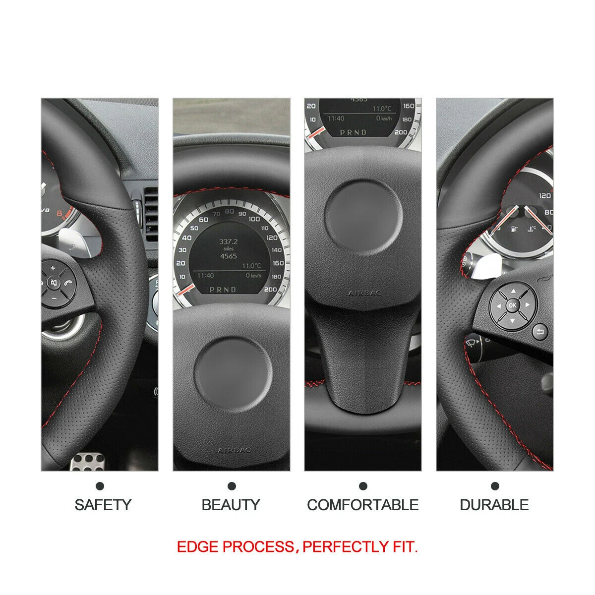 Hand Stitch Black Genuine Leather Car Steering Wheel Cover for Mercedes Benz AMG C63 W204 C219 CLS E 63 W21
Hand Stitch Black Genuine Leather Car Steering Wheel Cover for Mercedes Benz AMG C63 W204 C219 CLS E 63 W21