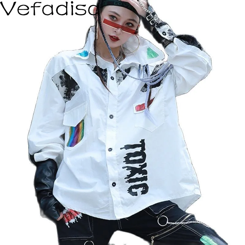Модная уличная одежда Vefadisa, белая женская блузка, осень 2021, повседневные рубашки контрастных цветов, рубашка в стиле пэчворк с длинным рукав... 
Модная уличная одежда Vefadisa, белая женская блузка, осень 2021, повседневные рубашки контрастных цветов, рубашка в стиле пэчворк с длинным рукав...