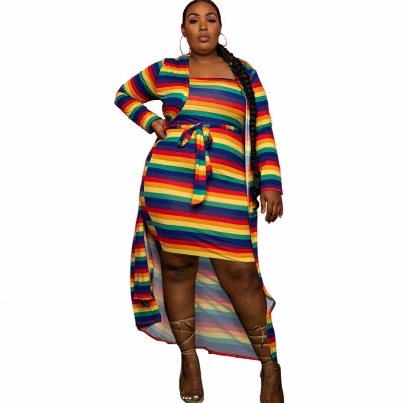 2 Piece Set African Clothes Women Bottoming Dress And Cardigan Jacket Fashion Color Stripe Summer Casual African Dresses Outfits
2 Piece Set African Clothes Women Bottoming Dress And Cardigan Jacket Fashion Color Stripe Summer Casual African Dresses Outfits