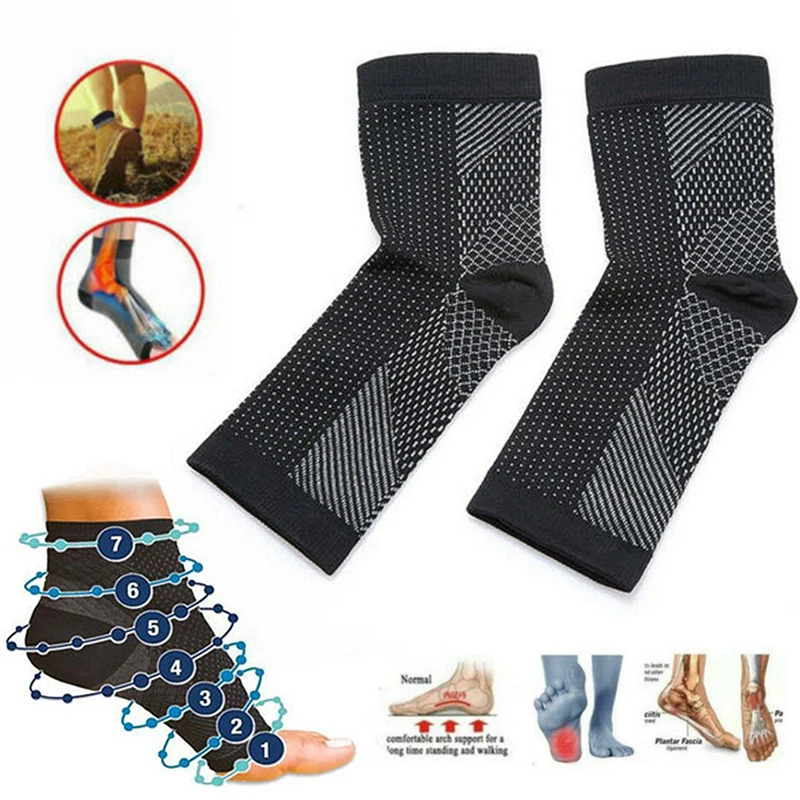 

1 pair Ankle Support sock Foot Anti Fatigue Compression Sleeve Relieve Pain Swelling Arch Heel Socks yoga sport protect socks