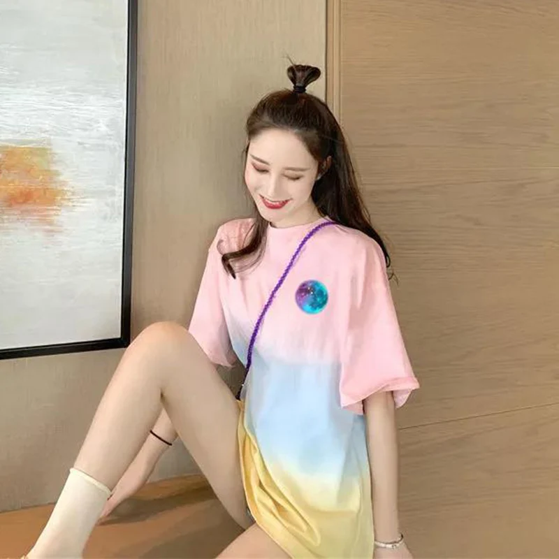 Rainbow Oversized T-Shirt Women 2021 Summer Kpop Clothes Short Sleeve Tees Students Cute Korean Fashion Tie Dye Tops Femme Bts
Rainbow Oversized T-Shirt Women 2021 Summer Kpop Clothes Short Sleeve Tees Students Cute Korean Fashion Tie Dye Tops Femme Bts