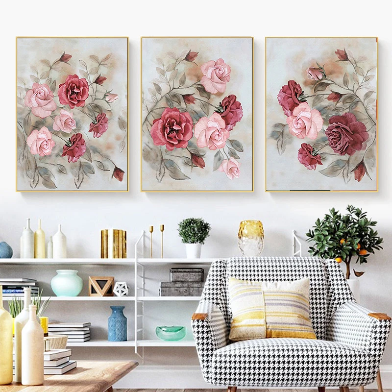 Nordic Prints Posters Vintage Red Pink Flower Rose Peony Wall Art Canvas Painting Retro Floral Wall Pictures Living Room Decor
Nordic Prints Posters Vintage Red Pink Flower Rose Peony Wall Art Canvas Painting Retro Floral Wall Pictures Living Room Decor