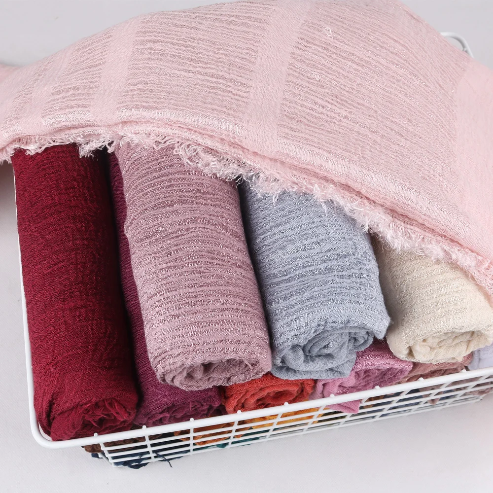 Muslim Women Scarf classy crinkle crimp cotton turban hijab shawls 20colors Sequin decoration Classic simple180X90CM
Muslim Women Scarf classy crinkle crimp cotton turban hijab shawls 20colors Sequin decoration Classic simple180X90CM