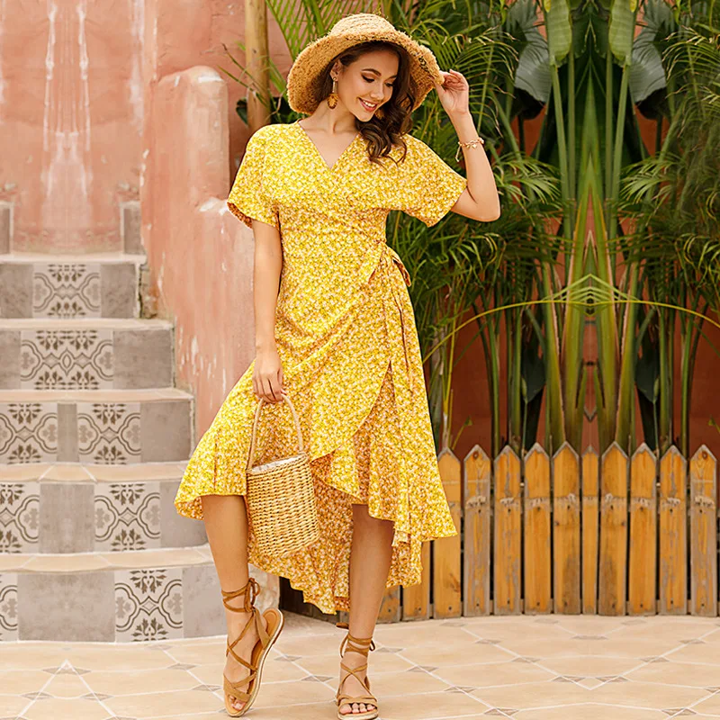 Sweet Memory Yellow Black Spring Summer Dresses 2021 Lady Print Vestidos Girls Ruffles Short Sleeve Robes V-Neck Women Dress
Sweet Memory Yellow Black Spring Summer Dresses 2021 Lady Print Vestidos Girls Ruffles Short Sleeve Robes V-Neck Women Dress