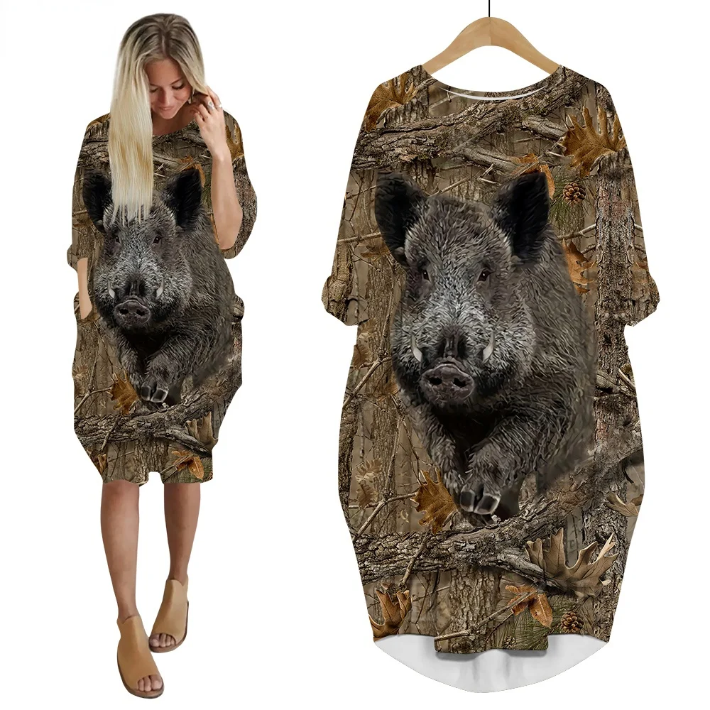 CLOOCL Animal Wild Boar Hunting Pig Dress 3D Printed Long Sleeve Streetwear Harajuku Female Hip Hop Style Women Pocket Dresses
CLOOCL Animal Wild Boar Hunting Pig Dress 3D Printed Long Sleeve Streetwear Harajuku Female Hip Hop Style Women Pocket Dresses