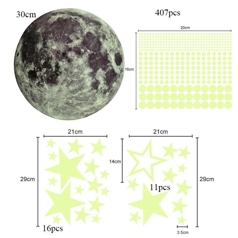 New Moon Wall Stickers 435 PCS Self-Adhesive Glow In The Dark Luminous Sticker Luminous Stars Wall Stickers Bedroom Luminous
New Moon Wall Stickers 435 PCS Self-Adhesive Glow In The Dark Luminous Sticker Luminous Stars Wall Stickers Bedroom Luminous