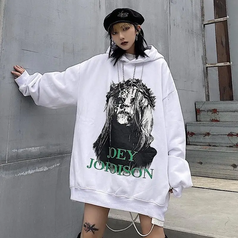 Cool Girl High Street Hoodies Harajuku Style Trendy Loose Printed Tops Female Plus Velvet Autumn-Winter Punk Jacket Hoody Women
Cool Girl High Street Hoodies Harajuku Style Trendy Loose Printed Tops Female Plus Velvet Autumn-Winter Punk Jacket Hoody Women