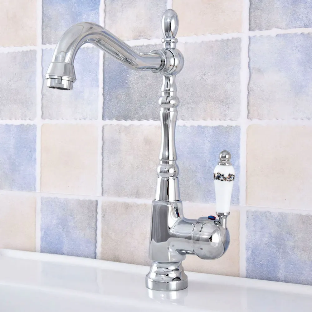 Polished Chrome Bathroom Faucet Single Handle Basin Sink Mixer Faucet Swivel Deck Mounted Bathroom Washbasin Taps
Polished Chrome Bathroom Faucet Single Handle Basin Sink Mixer Faucet Swivel Deck Mounted Bathroom Washbasin Taps